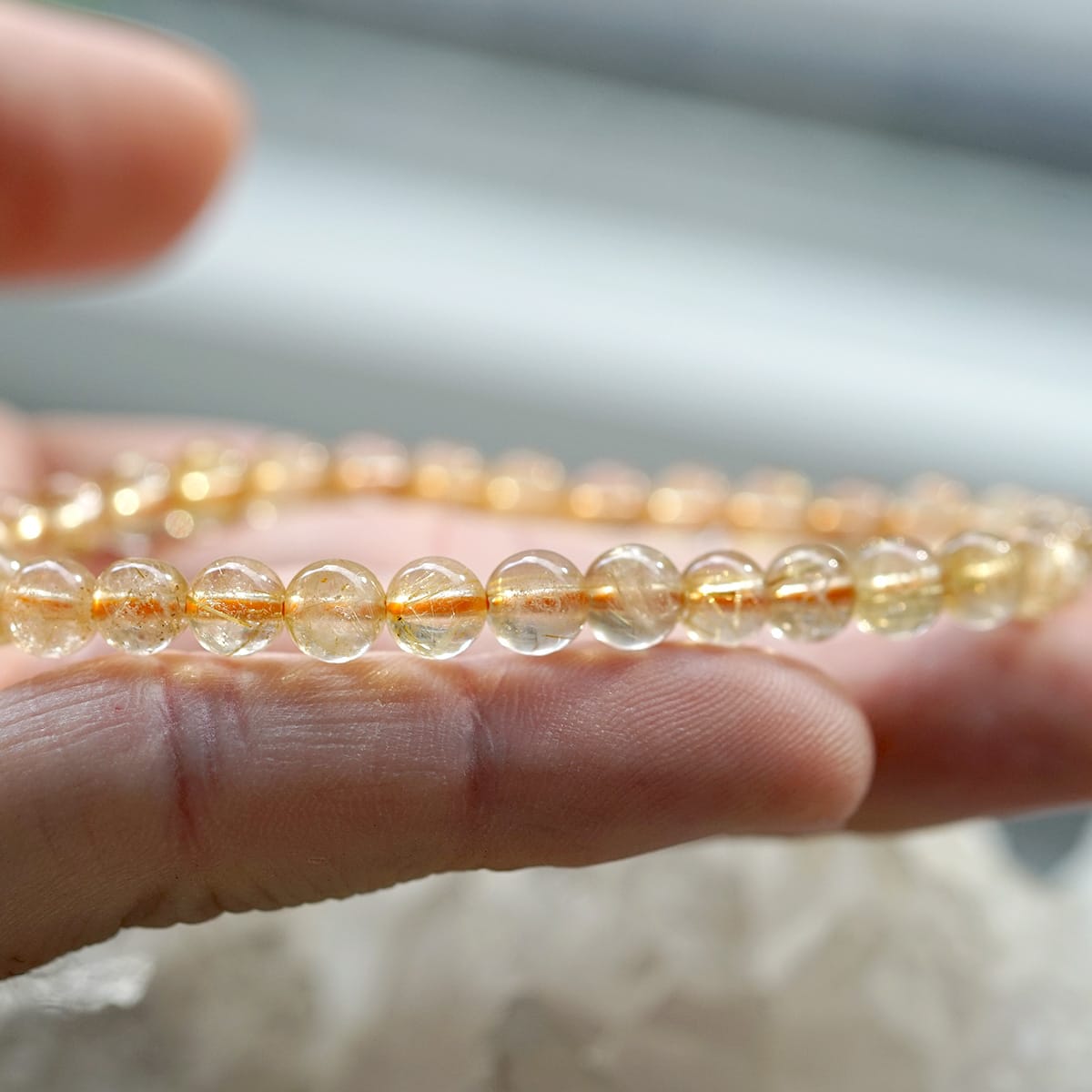 ゴールドルチル ブレスレット 6mm玉 No.6  [ 画像現物・一点物 ]  