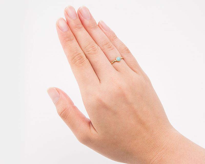 K18 アマゾナイト フリーリング アマゾナイト K18リング 【希望・夢】 ビジョンジュエリー
