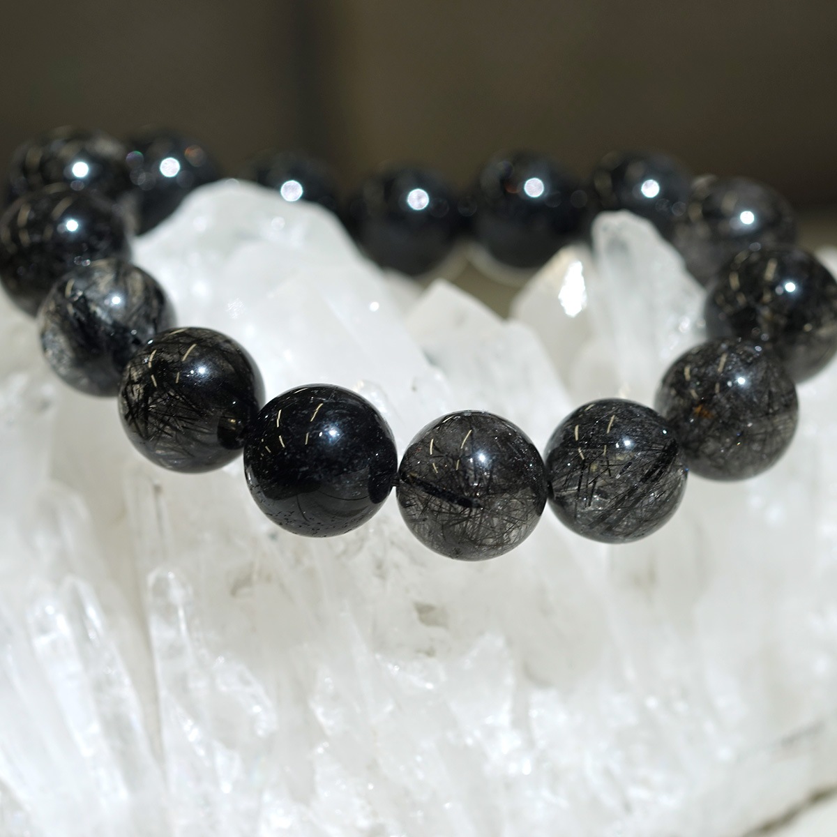 最高級（5A） ブラックルチル （トルマリン）ブレスレット 16mm