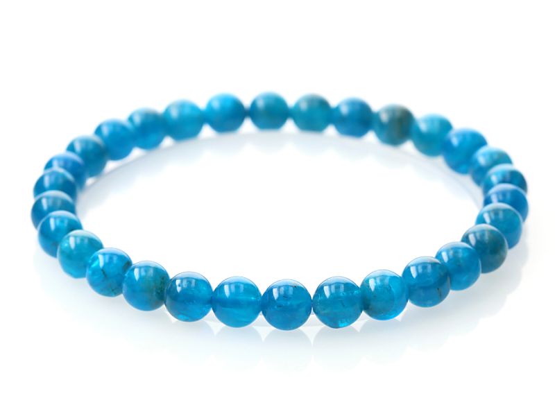 ブルーアパタイト ブレスレット 6.5mm玉 No.20 最高級（5A）｜最高級  