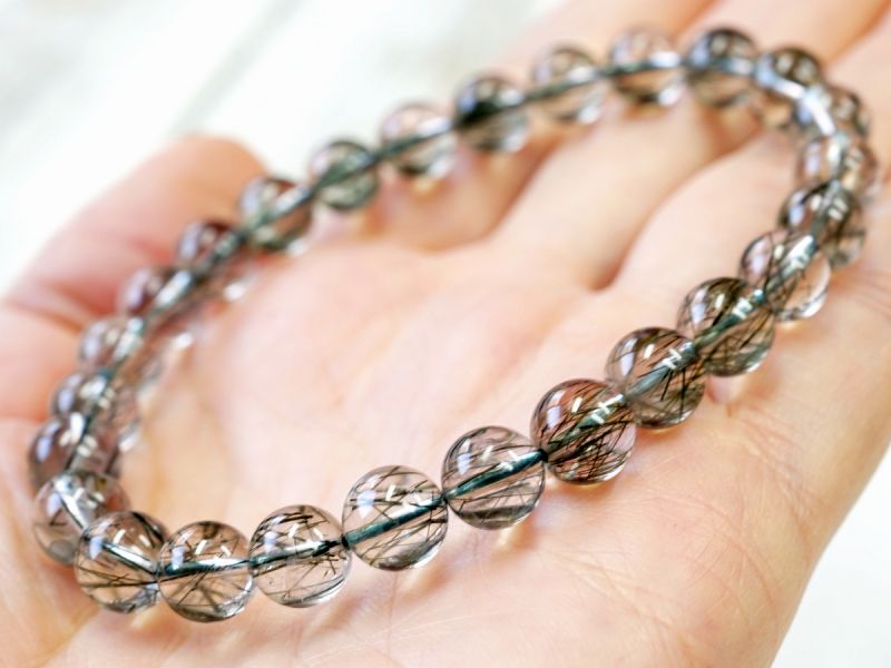 グリーンルチル ブレスレット 7.5mm玉 No.16｜最高級パワーストーン 