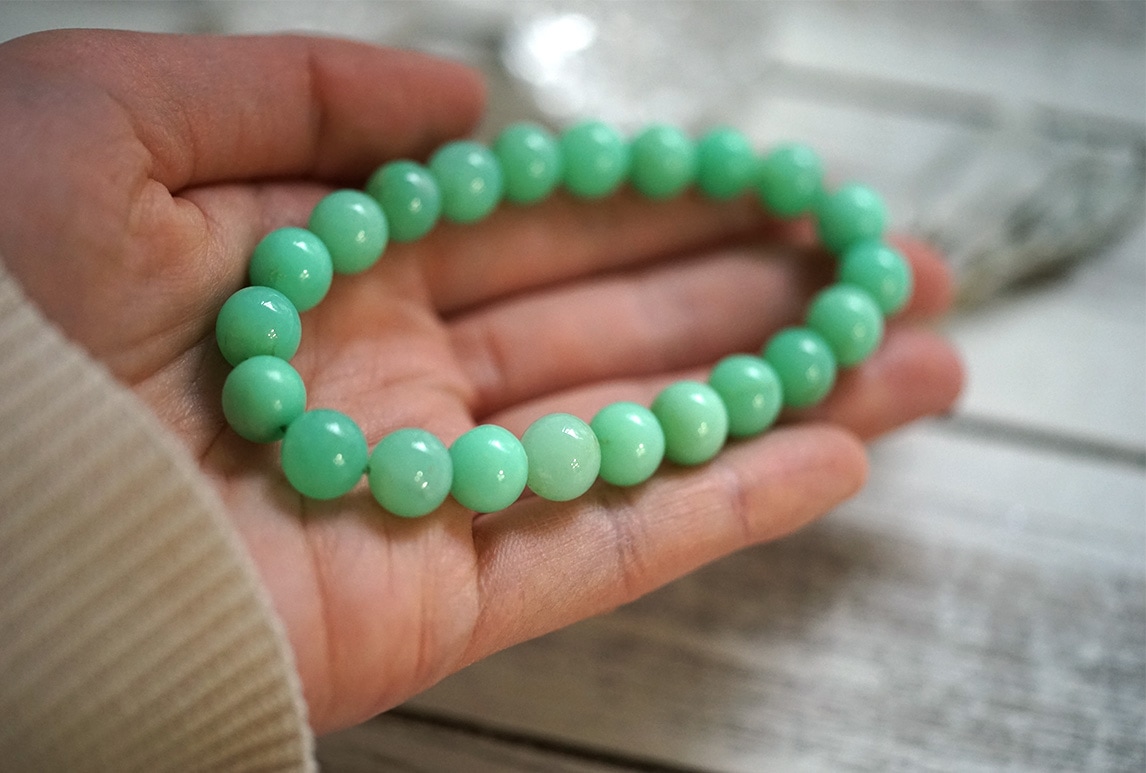 クリソプレーズ ブレスレット 9mm玉 No.5｜最高級パワーストーン販売の
