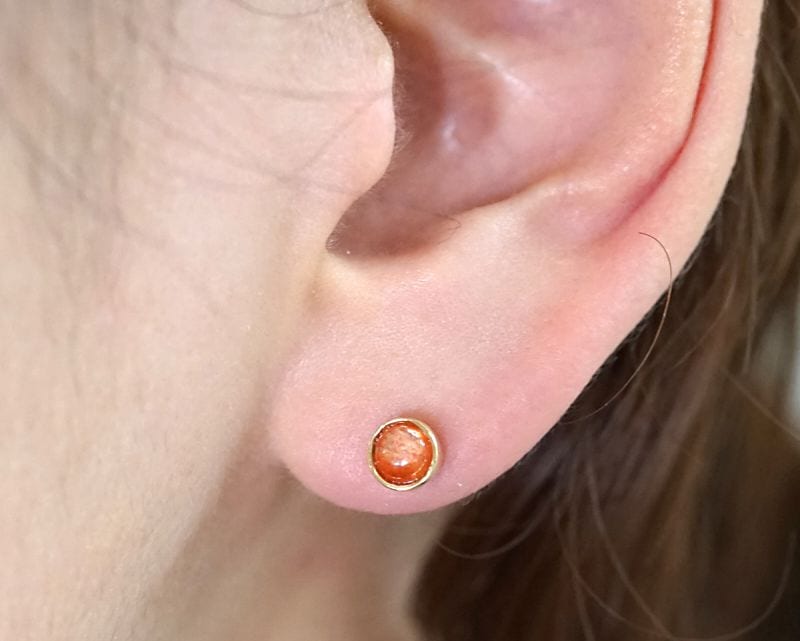 サンストーン K18ピアス 【成功・開花】 ビジョンジュエリー