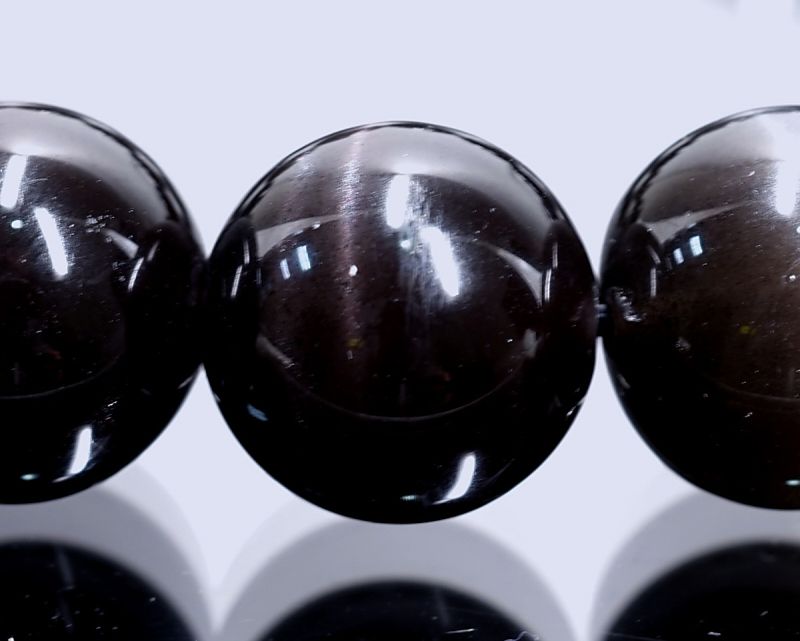 ブラック スキャポライト ブレスレット 12.5mm玉 No.9｜最高級