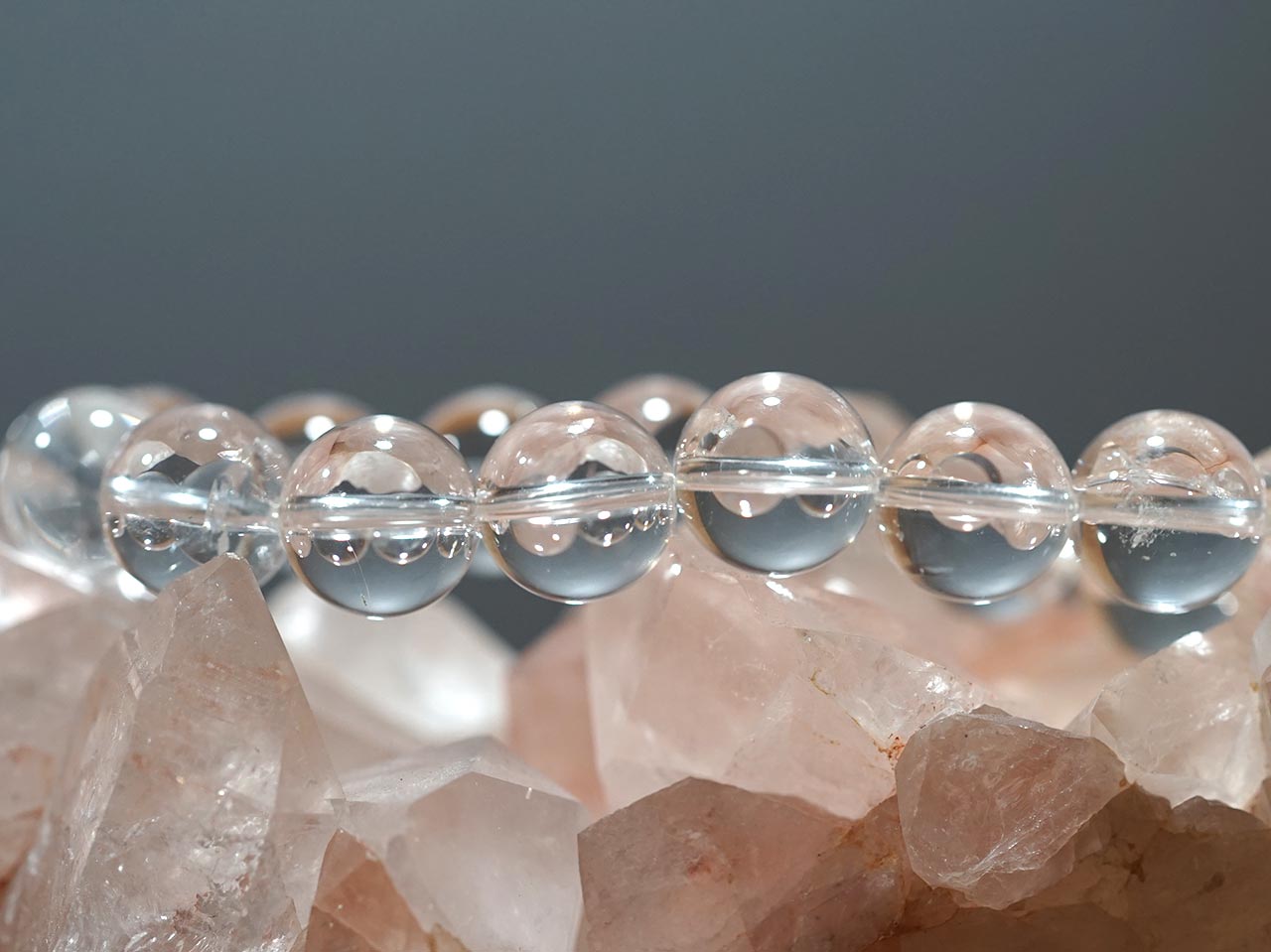 ヒマラヤ水晶 （ガネーシュヒマール産） ブレスレット 14mm玉 No