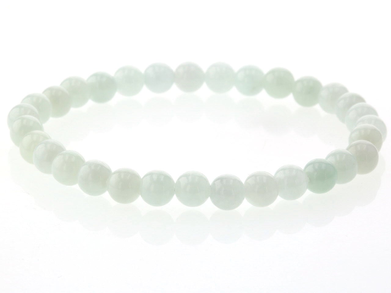 白翡翠（ひすい） ブレスレット 6mm玉 No.24 最高級5A ｜最高級