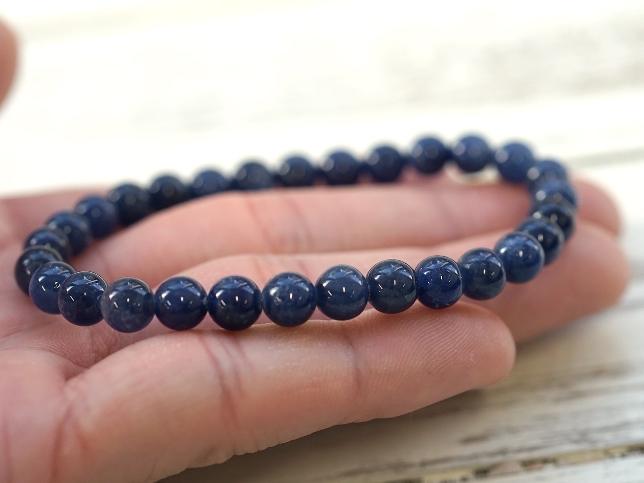 無着色】サファイア ブレスレット（タンザニア産） 7mm玉 No.7 最高級