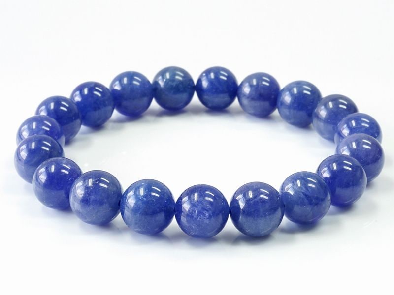 タンザナイト ブレスレット 10mm玉 No.22 最高級（5A）｜最高級