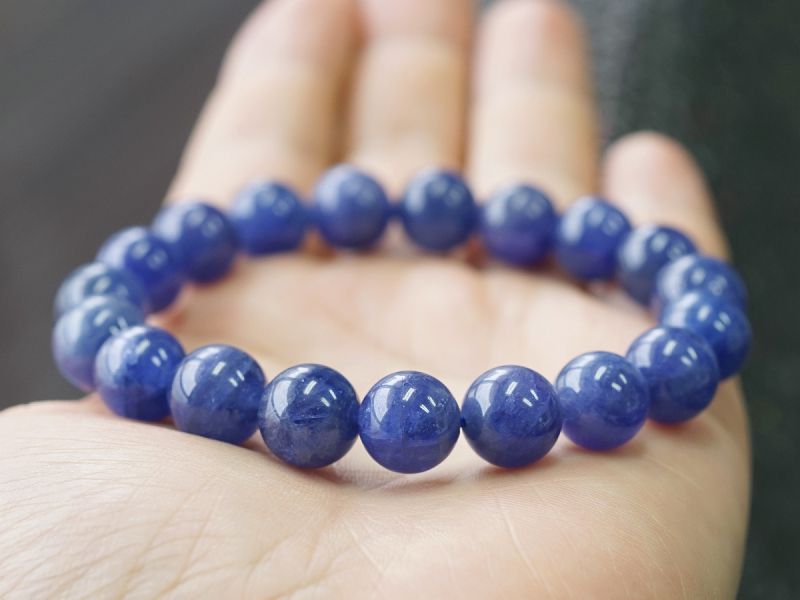 タンザナイト ブレスレット 10mm玉 No.22 最高級（5A）｜最高級