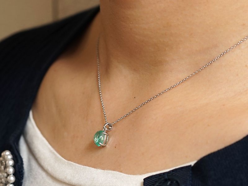 エメラルド ペンダントトップ （18金ホワイトゴールド） No.1 最高級