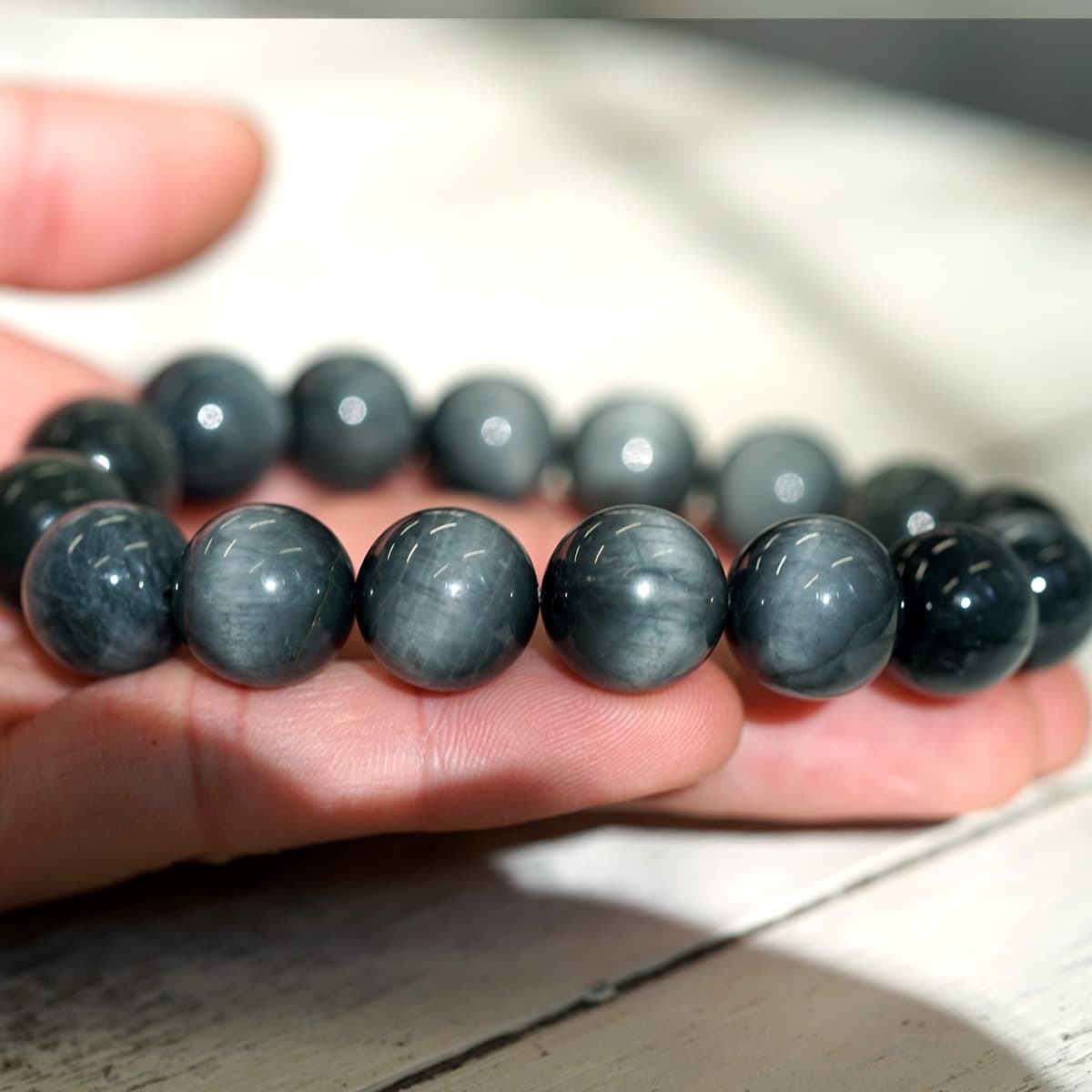グレータイガーアイ （イーグルアイ） ブレスレット 14mm玉 No.25 最