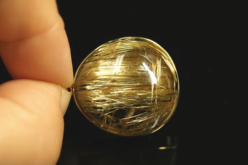ゴールドタイチンルチルペンダントトップ 超高品質　天然石 原石 最強の金運石 タイチン放射ルチル ペンダントトップ （18金イエローゴールド） No.57