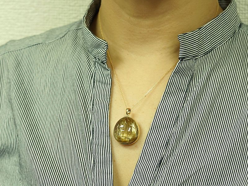 タイチン放射ルチル ペンダントトップ （18金イエローゴールド） No.57