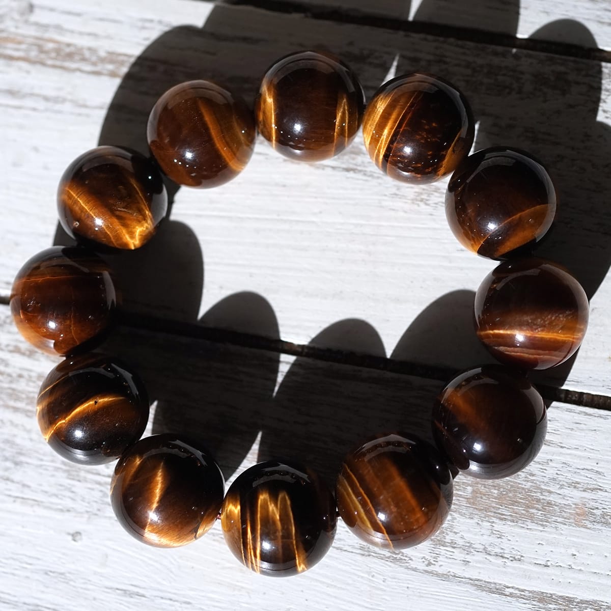 最高級（5A） タイガーアイ ブレスレット20mm玉 No.1 [ 画像現物・一点