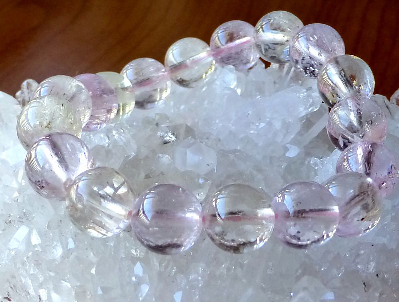 11mmマルチカラークンツァイトブレスレットファイナルグレード アフガニスタン産 最高級（5A） クンツァイト （マルチカラー） ブレスレット 8mm玉 No.5