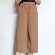 新品　PRIORITY プリーツパンツ モカ PRIORITY プライオリティ Priority *ドットプリントワイド