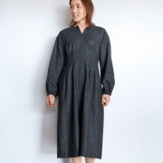 ストライプウールワンピース/COOMB　8520