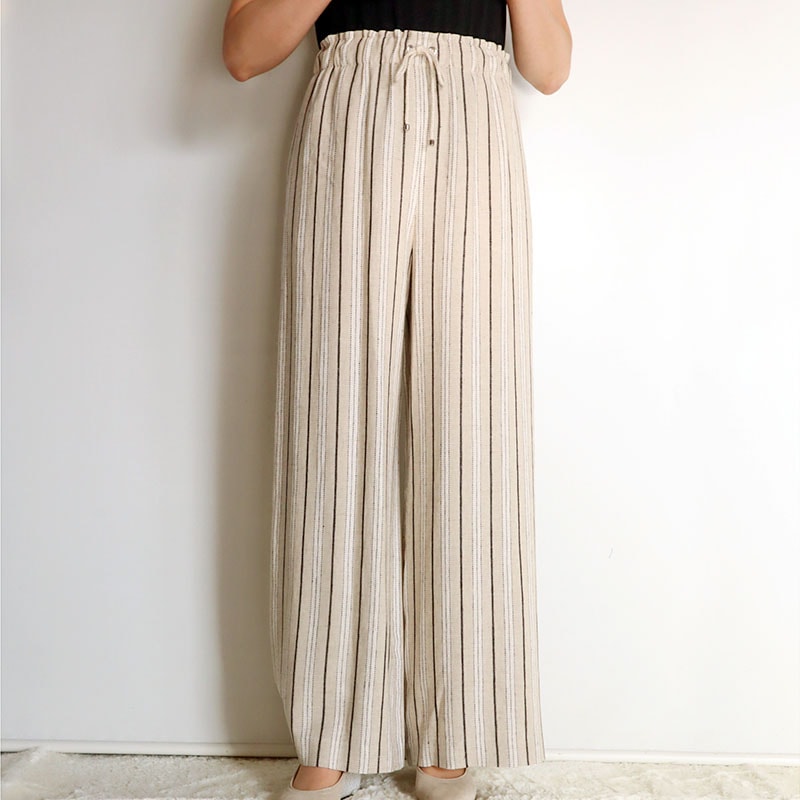 mal.購入　BLUE FRONCE ラインパンツ リネンストライプイージーパンツ/BLUE FRONCE 8597｜BLUE FRONCE