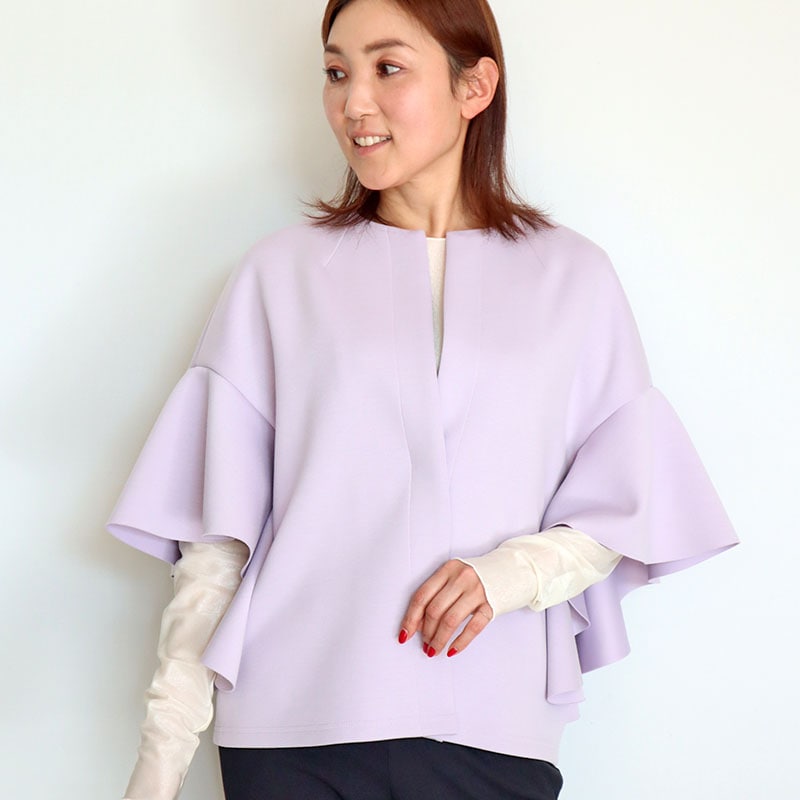 新品　ROBE BLUE FRONCE ケープ風ジャケット　ネイビー　38 000000007262_Q4XpOld.jpg
