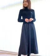 スパンコールニット×タフタドッキングワンピース/DUAL VIEW　9540