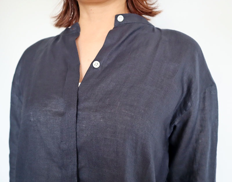 リネンノーカラーシャツ/BLUE FRONCE 9520｜BLUE FRONCE