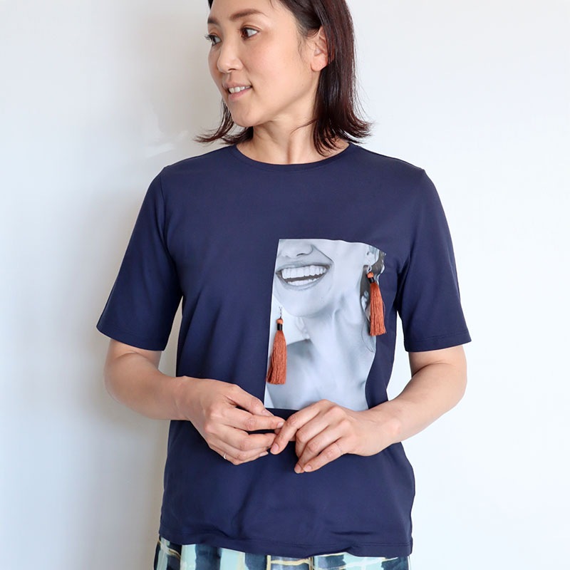 トロンプルイユフリンジピアスTシャツ/COOMB 8648｜Coomb