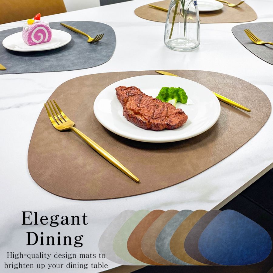 コピーランチョンマット レザー 革 おしゃれ 両面 2way 洗える 撥水