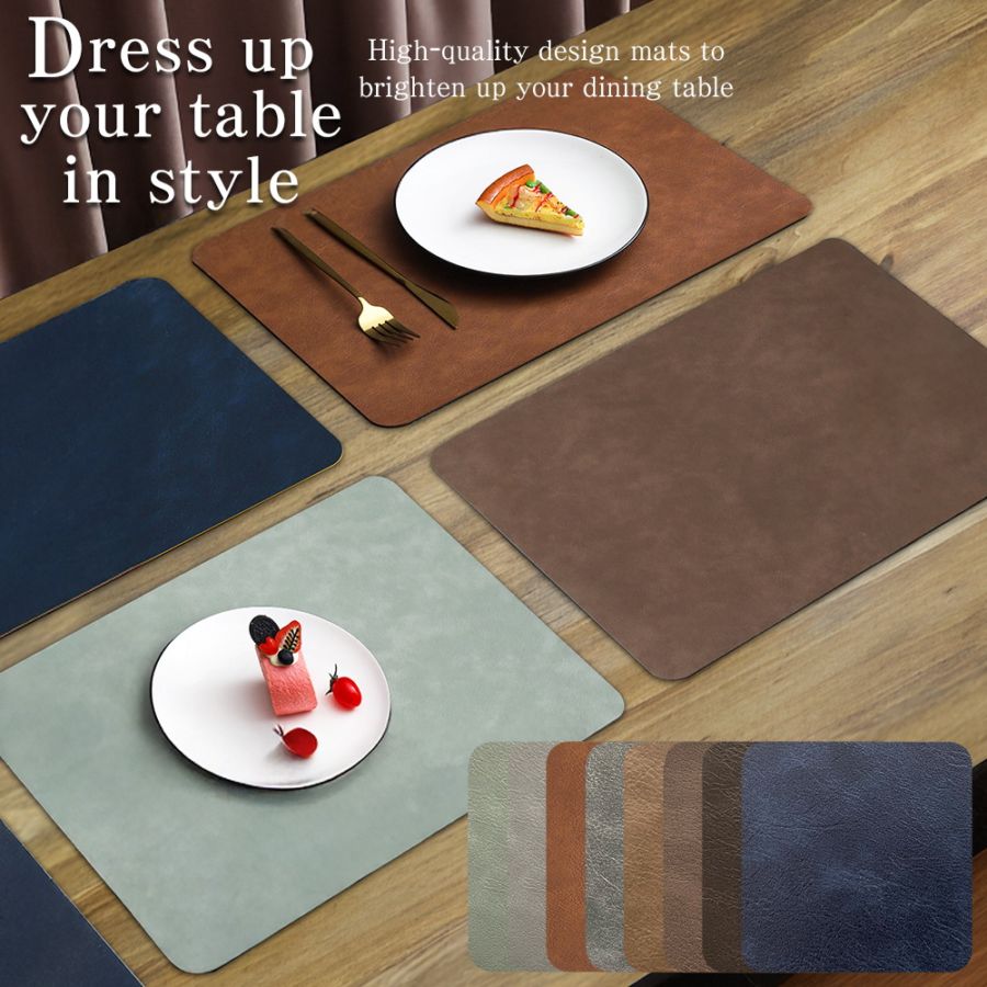 コピーランチョンマット レザー 革 おしゃれ 両面 2way 洗える 撥水