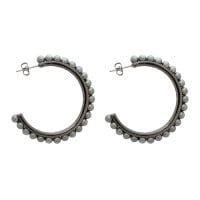 パール フープ ピアス (グレー/ガンメタル)|ピアス|アクセサリー