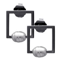 パール スクエア スタッズ ピアス (ガンメタル パール/ガンメタル)|ピアス|アクセサリー