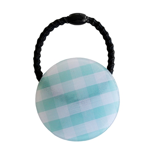 ラウンド ポニーテール ホルダー （ギンガムチェックミント）