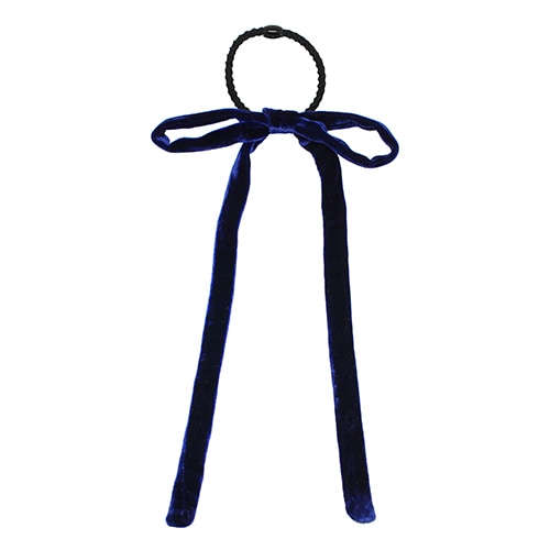 ベロア ロング テール リボン ポニー （ネイビー）