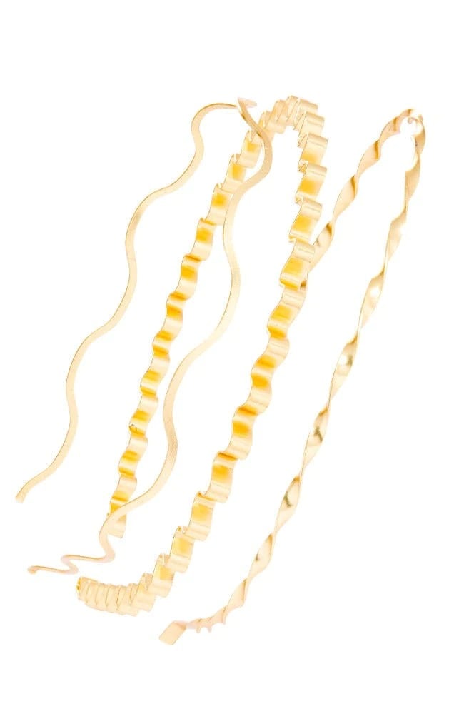 ウェイビー ツイッグ ヘッドバンド 3本セット (ゴールド)