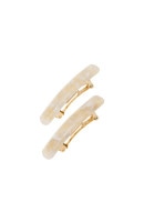 ＜オンラインショップ 限定商品＞ミニ レクタングル バレッタ ２個セット （パヴロバ ホワイト）|樹脂|バレッタ