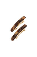 ＜オンラインショップ 限定商品＞ミニ レクタングル バレッタ ２個セット （パヴロバ ブラウン）|樹脂|バレッタ