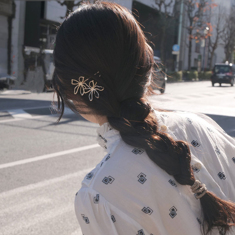 フルール ボビー ピン 2個セット (ゴールド)