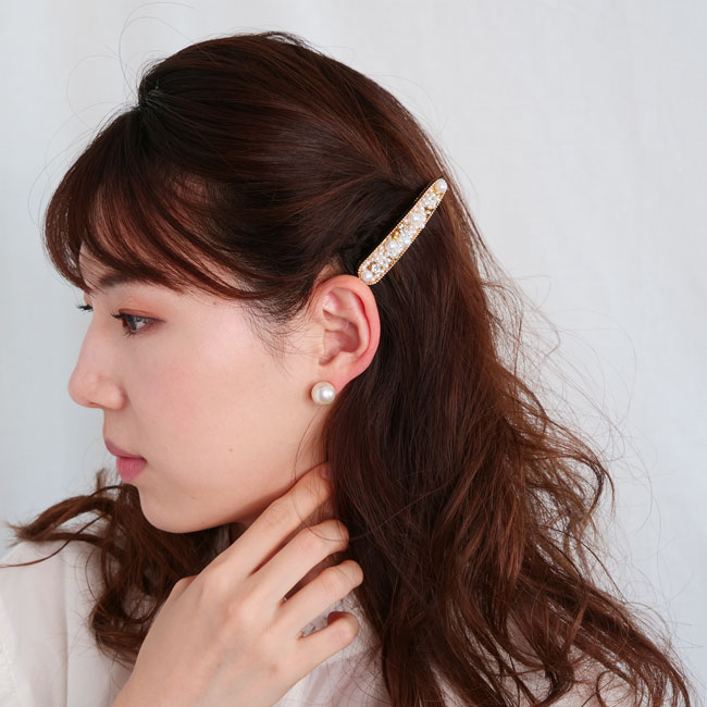 ネッサ ピンチ クリップ （クリームパール/ゴールド