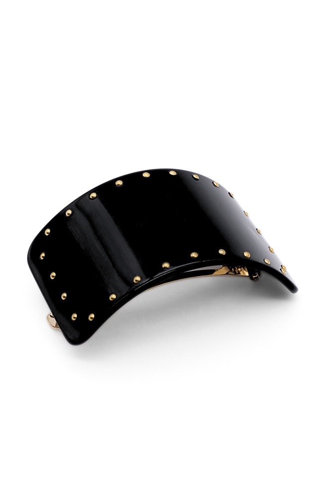 スタッズ バレッタ (ブラック)