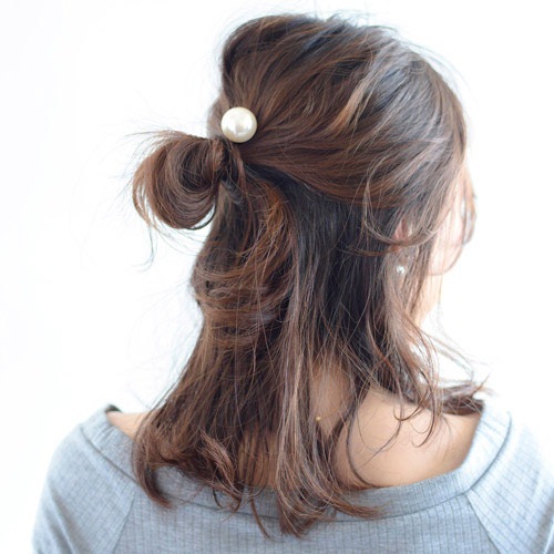 パール スパイラル スクリューピンM (ライトグレー/ゴールド)