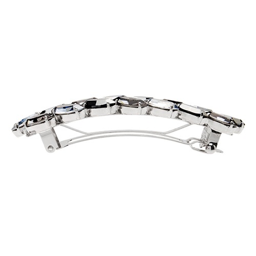 ラージ アイビー クリスタル バレッタ (ジェット/ブルーシェイド)