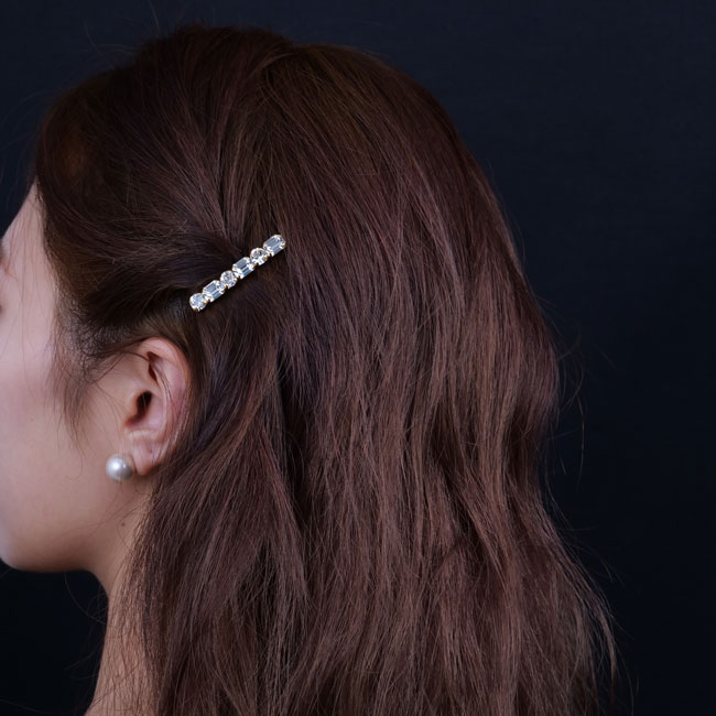 ジゼル クリスタル ボビー ピン (クリスタル/ゴールド)