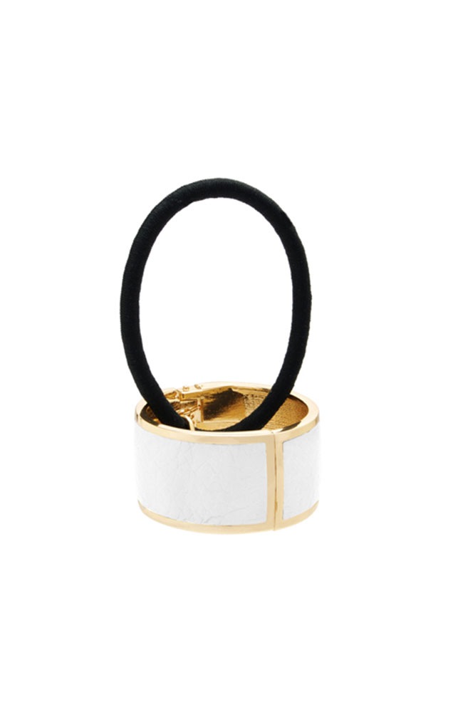 インレイ レザー カフ ポニー (ホワイト)