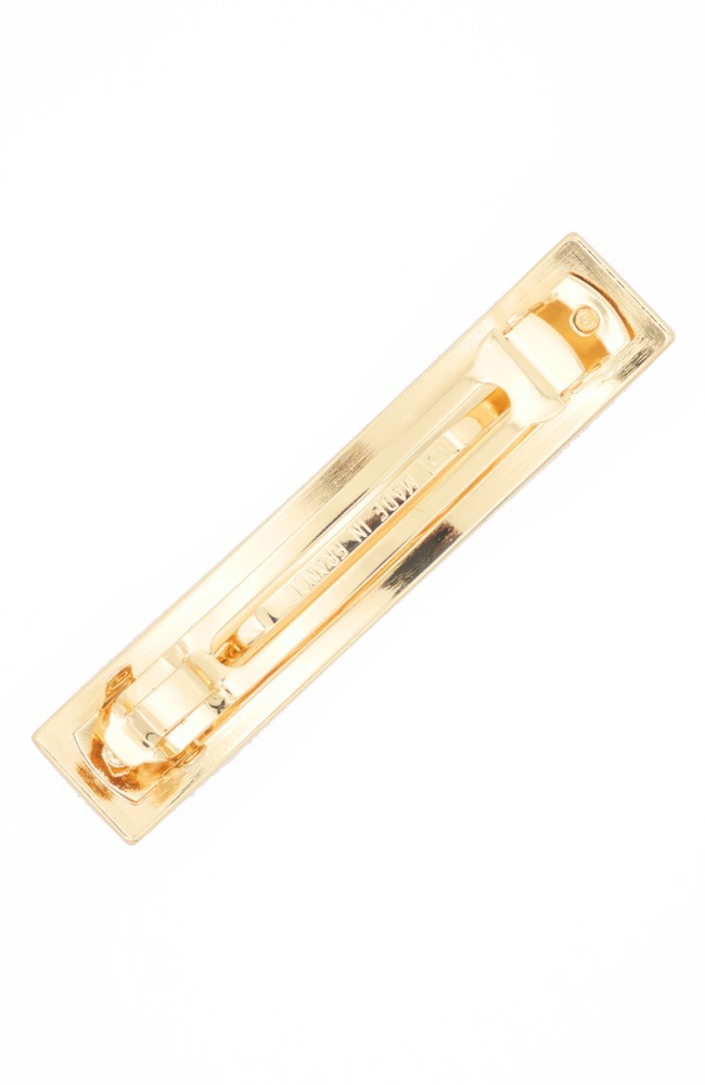 グリッター レクタングル バレッタ (カクタス/ゴールド)