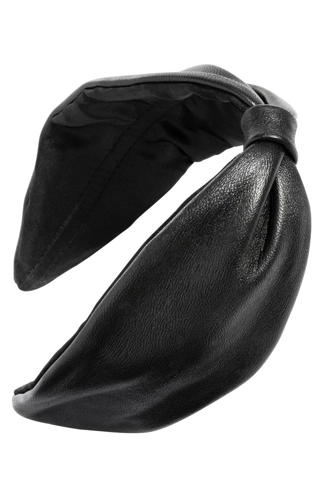 FRANCE Luxe　レザー トップ ノット ヘッドバンド　ブラック【新品】 レザー トップ ノット ヘッドバンド （ブラック） | フランス