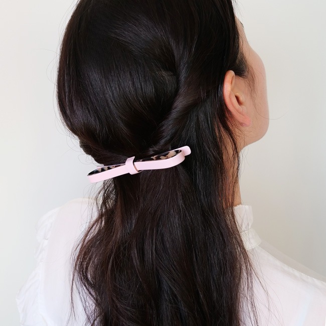 リボン ボウ バレッタ （ローズ/アイボリートーキョー）