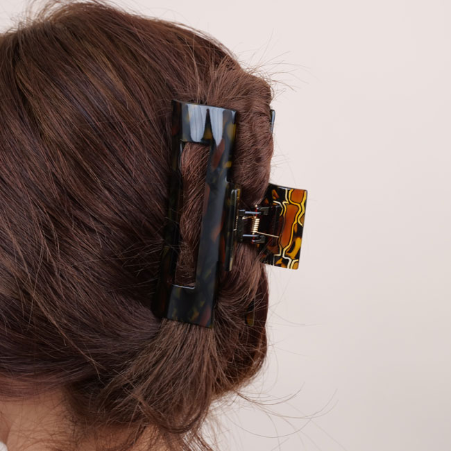 フランスラックス ラージカットアウトレクタングルジョー クリップ ラージ カットアウト レクタングル ジョー （メタリックゼブラ