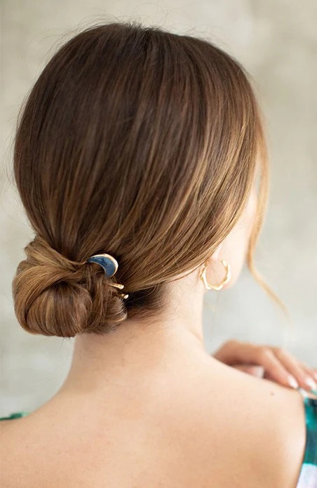 ムーンミスト メタル シニヨン ピン (ブルー)