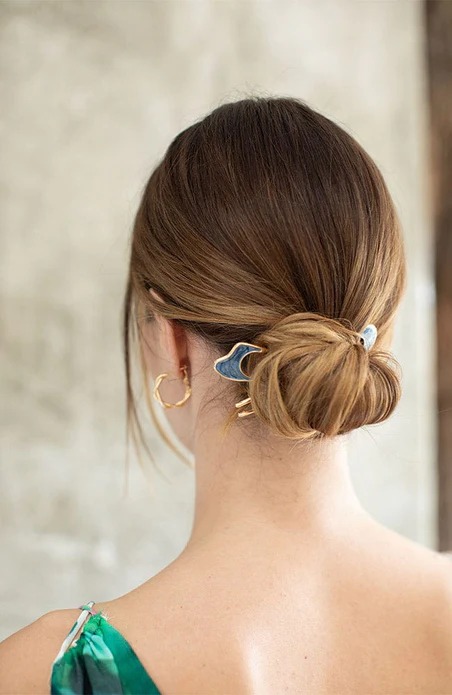 アステリア メタル シニヨン ピン (ブルー)