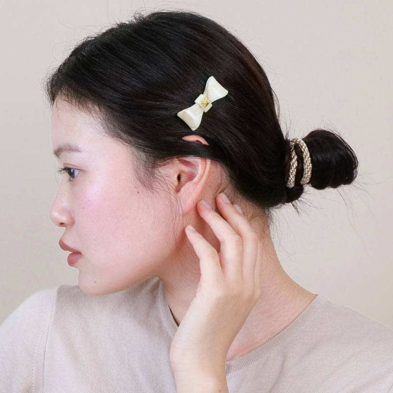 スモール スタッズ ボウ ボビー ティージ ボウル バレッタ (カラーラ)