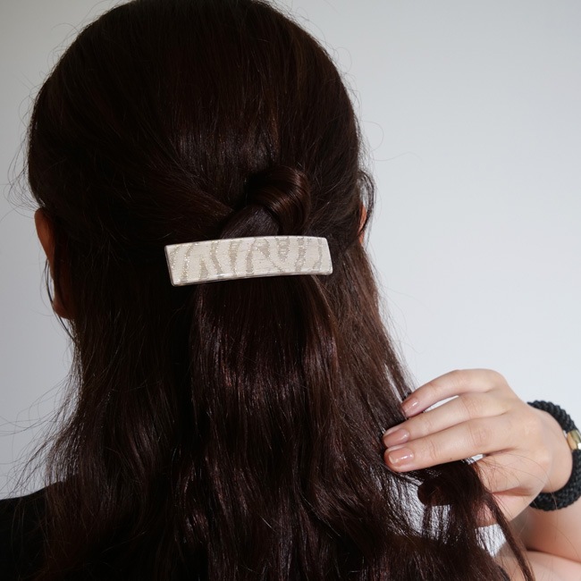 レクタングル バレッタ （メタリックゼブラ）